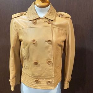 See by Chloe lambskin tan cropped leather jacket